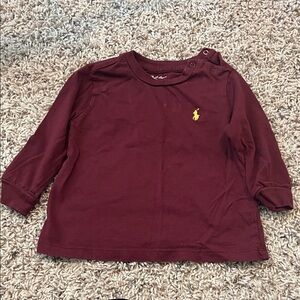Ralph Lauren Maroon Long Sleeve Kids Tee